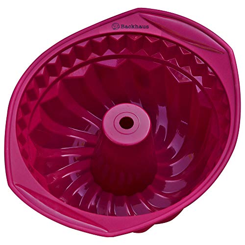 Backhaus Moule à Kouglof en Silicone Premium, Set à Pâtisserie Anti Adhérent, Moule à Gâteau en Silicone de Qualité Pro | Rouge