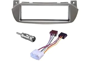Sound-way Kit Montage Autoradio Façade Cadre de Radio Stéréo 1 DIN, Cable Connecteur ISO, Adaptateur Antenne Compatible avec Suzuki Alto Nissan Pixo 2009