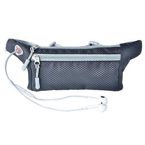 Sac Ceinture Banane Etanche Running Belt avec écouteurs trou, Fanny Pack pour la randonnée Gym Sports de plein air et plus de Ellien (Noir)