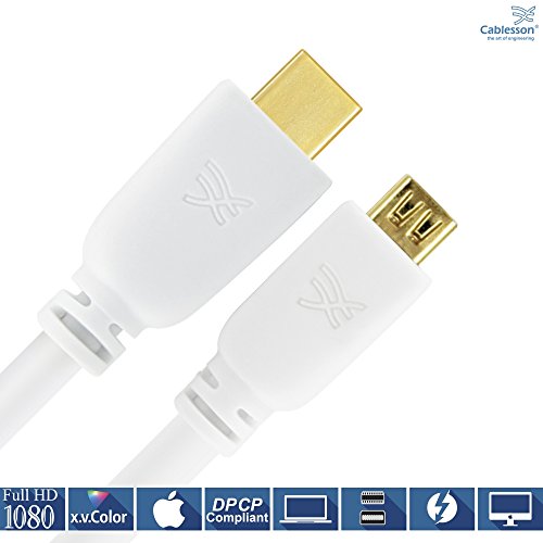 Cablesson 2 Meter / 2 m Mini Displayport Verlängerungskabel – Stecker auf Buchse Thunderbolt Anschluss (für Apple Mac, Apple LED Cinema Display, etc) 1080p - 3