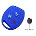 Price comparison product image Muchkey® Key Case Jacket For FORD 3 Button Remote Fob Protector Silicone Cover Skin 1pc Deep Blue