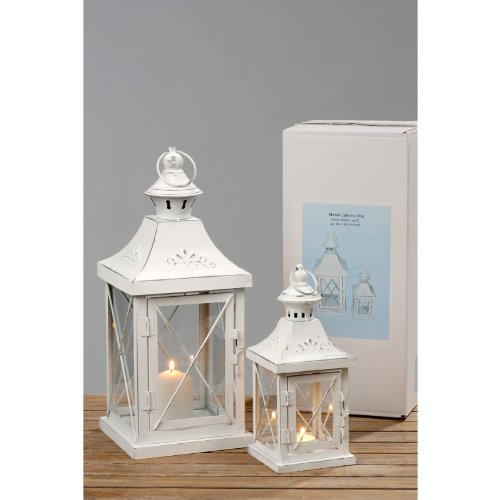 Laterne Odile 2tlg H26-40cm Eisen pulverbeschichtet