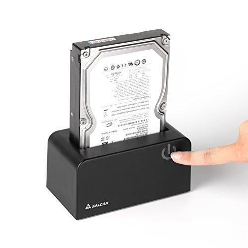 Salcar USB 3.0 externe Festplatten-Dockingstation für 2,5 / 3,5 Zoll SSD HDD SATA I/II/III inklusive USB3.0 Kabel mit 12V 2,5A Netzteil (SATA3 UASP Support) - 2
