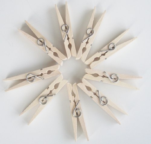 Hagspiel 50 Stk. Wäscheklammer aus Buchenholz, Qualitäts-Produkt mit starker, rostfreier Außenringfeder Made in Germany (kein Außeinanderspringen der Klammer möglich)