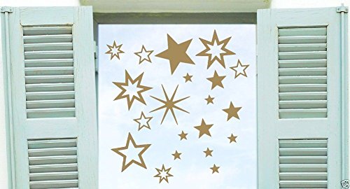 30 selbstklebende Sterne Fensteraufkleber 70001 – weiß – Deko Wandaufkleber Fensterbild, Kinderzimmer, Fahrradaufkleber, Wandtattoo Sternchen – 30 Farben wählbar - 2