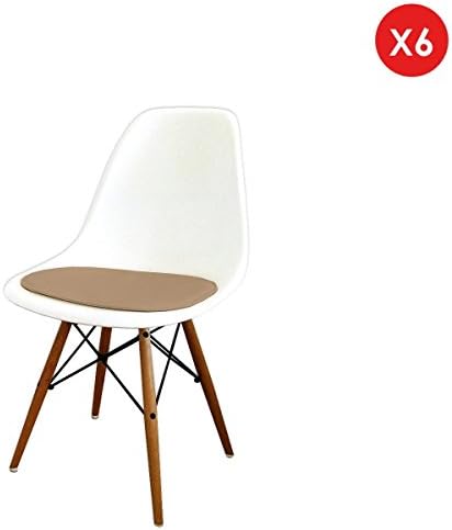 Sale ! 6 x Cushion Pad (Faux Leather) Perfect fit for DSW DSR inspired Chairs Brown Mobistyl® PADS-BR-6