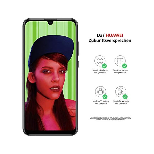 HUAWEI P smart+ 2019 Dual-Sim Smartphone (Display 6,21 Zoll, 64GB Speicher, 3GB RAM, Android 9.0) mit gratis 16 GB Speicherkarte + Bluetooth MiniSpeaker CM510, Schwarz