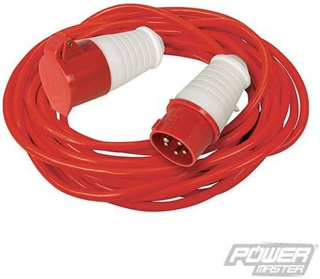 Extension Lead 16A 400V 10m 5 Pin Heavy duty, impact-resistant and splashproof connectors. For commercial, industrial, site and other applications. Spring-loaded cap. Long-life, corrosion-resistant brass pins and socket contacts. 220-380V @ 50Hz, 250-415V @ 60Hz. Oil and grease-resistant H07RNF 5G x1.5mm2 rubber-insulated cable. IP44 rated. IEC 60309 standard.
