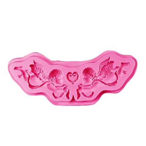 Gazechimp Silikon-Form für Fondant/Schokolade/Zuckerverzierung, für Cupcakes, Mehr Form – Rosa Amor Engels, 15,5×4,4×1,1 cm - 6
