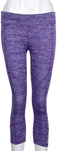 Pants, Manadian Women Elasticity Exercise Running Yoga Sports Fitness Gym Trouser Pants (purple, M)
