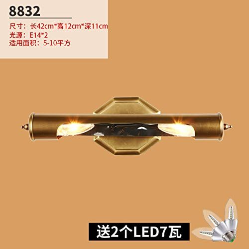 Cu all Mirror front light American village bronze wall light continental minimalist Cu all Snapshot Picture Lights mirror animation lights, with high-end LED light bulbs