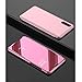 Produktbild Spiegel Hülle für Huawei P20 Lite,Flip Handyhülle für Huawei P20 Lite,Leeook Kreativ Edel Spiegel Mirror Bewirken Metall Galvanisieren Klar Durchsichtig Transparent Aussicht View PC Vorderseite Ultradünn Schutz Kunstleder Wallet Handytasche Schutzhülle Brieftasche Etui im Bookstyle mit Ständerfunktion für Huawei P20 Lite + 1 x Schwarz Eingabestift-Roségold