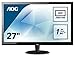 Produktbild AOC Q2778VQE 68,6 cm (27 Zoll) Monitor (VGA, DVI, HDMI, DisplayPort, 2560 x 1440, 60 Hz, 1ms Reaktionszeit, ohne Lautsprecher) schwarz
