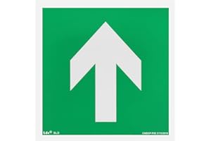 notlok Safety Work - Cartello Uscita Emergenza [30 x 15] | PVC fotoluminescente + adesivo | Cartelli Segnaletici Sicurezza, Segnaletica Sicurezza Sul Lavoro UNI EN ISO 7010 | Freccia in alto sinistra