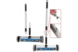 MAGNOSPHERE Magnetic Sweeper or Broom with Ceramic Ferrite Magnets - Width 385mm - Ground clearance 25mm - Best solution for quick, easy and safe cleaning of large areas for nails, swarf and other metal objects