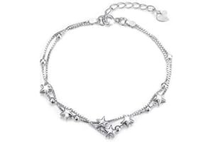 KKPW Mini Stars Bracelet Adjustable Charm Jewellery Gift for Women Beads and Stars Double Layered Box Chain