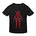 Age 5-6 Toddler Kids Little Boy's Girl's Deadpool Logo T Shirt Black