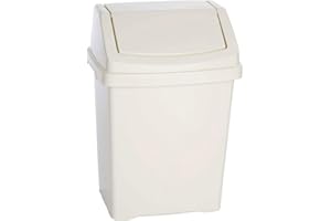 BEST HOUSE ANOTHER FINE PRODUCT BH | 10L - Swing Bin | White | For Home Garden Kitchen Office and Bathroom Rubbish Recycle Plastic Waste Bin, Trash Can Dustbin with Swing Lid (Pack of 1) - By BEST HOUSE