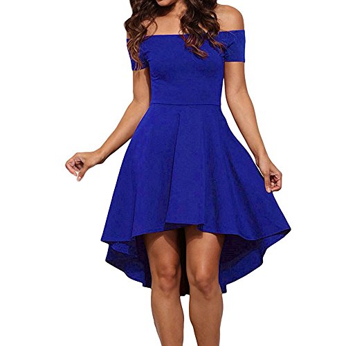 blue off the shoulder skater dress Blue Floral Ruffle Dress Plunging Frill Shoulder Skater Dress main image 0