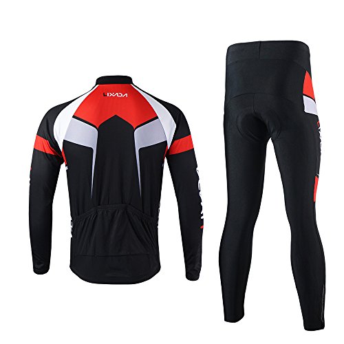 Lixada Frühling/Herbst Männer Radfahren Kleidung Set Fahrrad Anzug Outdoor Langarmtrikot+ Hose Atmungsaktiv Schnell Trocken - 6