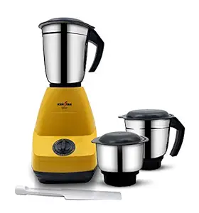 Kenstar KMSPI50Y3S-DES 500W Mixer Grinder, Grey, Yellow