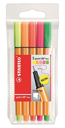 Stabilo point 88 Mini Fineliner (5 NeonFarben) 5er Pack