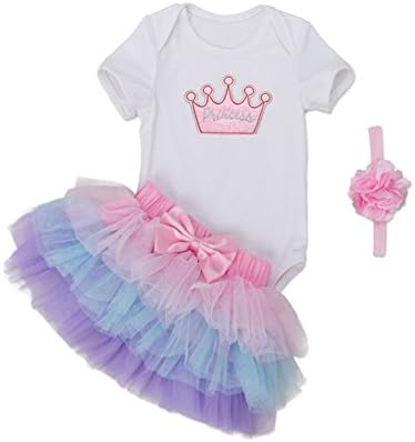 Lisianthus002 Baby Girls' Colorful Floral Romper Dress Headband 12M Crown