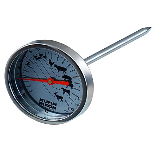 KUHN RIKON 2282 Küchenhelfer Bratenthermometer Edelstahl mit hitzebeständigem Glas, 12 cm