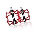 Produktbild YLDLX Fahrradpedale - Aluminium CNC-gelagerte Mountainbike-Pedale - Rennrad-Pedale Leichte Fahrrad-Plattform-Pedale (Color : Red)