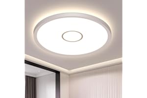 kuwork Plafon Led Techo 4000K, IP44 Lámpara de Techo Retroiluminación para Salon Dormitorio Cocina, 24W 30CM