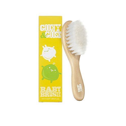 Goochy & Goose Baby Hair Brush with Wooden Handle and Super Soft Bristles