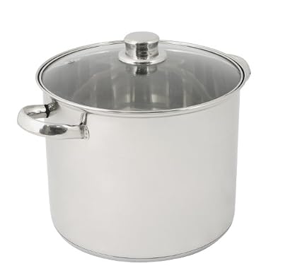Crealys 502383 Traiteur en Inox Couvercle Verre 9 L + Diamètre: 24 cm
