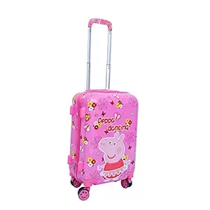 Swarn Green Peppa Light Weight Pretty Paw-Some Printed ABS Polycarbonate Trolley Suitcase Bag (16 inch)