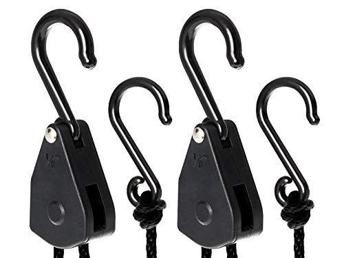 TRAFIKA Lighthangers Poulie et Corde 1,05 m /5 kg de capacité/Aptes pour Suspendre réflecteurs et filtres à Charbon dans des Chambres de Culture intérieure/Grow Tent/Growbox/Indoor
