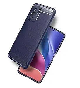 Golden Sand for Mi 11X Back Cover Shockproof Durable Drop Tested Carbon Fibre Rugged TPU for Mi 11X Pro Case, Xiaomi Mi 11X 5G Mobile, Cosmic Blue