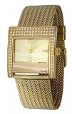 Moog Paris Champs Elysées Damen Uhr mit Champagner Zifferblatt, Swarovski Elements & Goldenem Armband aus Edelstahl - M44794-002