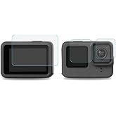 واقي شاشة زجاجي مقوى Ayex Hero 9، متوافق مع GoPro Hero 9، 10، 11، 12 أسود