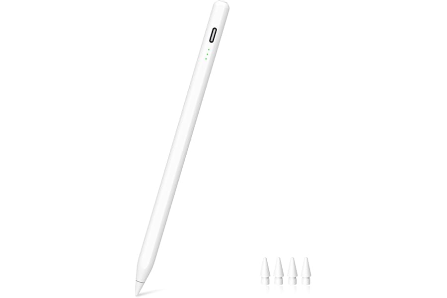 Stylus Pen for iPad (2018-2025) - 13 Minutes Fast Charging, Palm Rejection,Tilt Sensitivity, Compatible Apple iPad 11 A16/10/9/8/7/6th Gen, Pro 12.9/11/13 Inch M4, Air 3/4/5/M2/M3, Mini 5/6/7