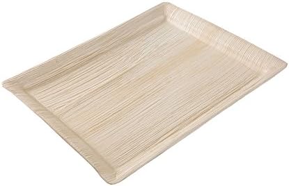 BIOZOYGPalmware - Gastronomy Serving Tray Palm Leaf Plate I ecofriendly - Robust - Decorative I Serving Platter Cake Platter Disposable Plates Party Tableware I 100 x Gastronomy Tray 32.5 x 27cm