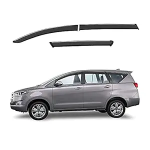 GFX Car Door Rain Wind Visor Silver Line (After-Market) Compatible with Innova Crysta (2016 Onward) Set of 4 pcs.