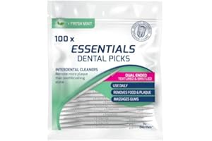 DenTek Essentials - Plettri dentali, colore: menta fresca, 100 per confezione