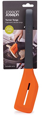 Joseph Joseph 10142 Turner Tongs Ergonomischer Silikon-Wender Edelstahl, 29,9 x 5,8 x 4,7 cm, grau/orange - 2