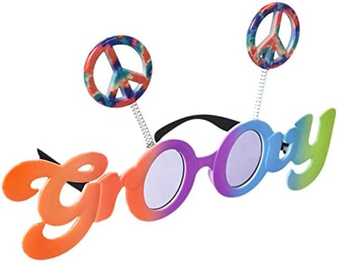 Halloweenia Costume 60s Peace Groovy Sunglasses Schlager Move Festival Hippy Multi-Coloured