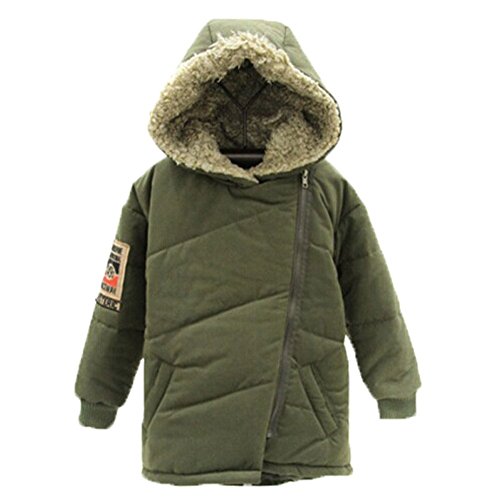 eTree Boys' Coats Fleece Hoodie Zipper Parka Jackets Outerwear Green Size 7