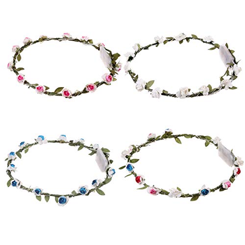 Preisvergleich Produktbild Zoylink Kranz Stirnband Blumen Haarband LED Leuchten Rose Floral Headpiece