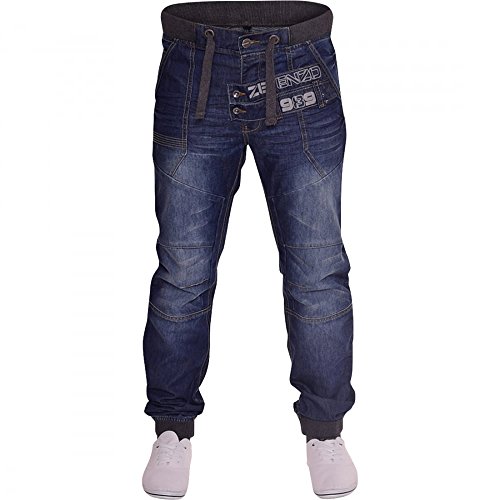 Mens Designer Enzo Ez352 Cuffed Jogger Jeans Denim Pants Bottoms