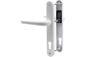 SHIELD HARDWARE uPVC Door Handle 92mm PZ Sprung Pair for PVC and Composite Doors White 210mm Fixing Centres
