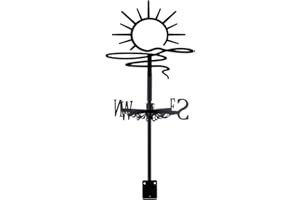 SUPERDANT Girouette de Jardin Exterieur Lever de Soleil Girouette Lever de Soleil en Métal Girouettes Art Abstrait Girouette Deco Exterieur de Direction du Vent Signes