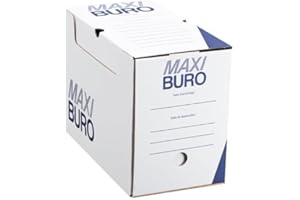 Maxiburo Boîte à archives blanches dos 18 cm Lot de 20