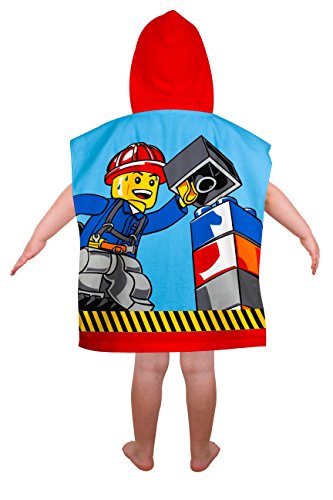 Character World 924 Lizenz Lego City Cape Kapuzen-Badetuch Baumwolle blau/rot/gelb 115 x 50 cm - 2